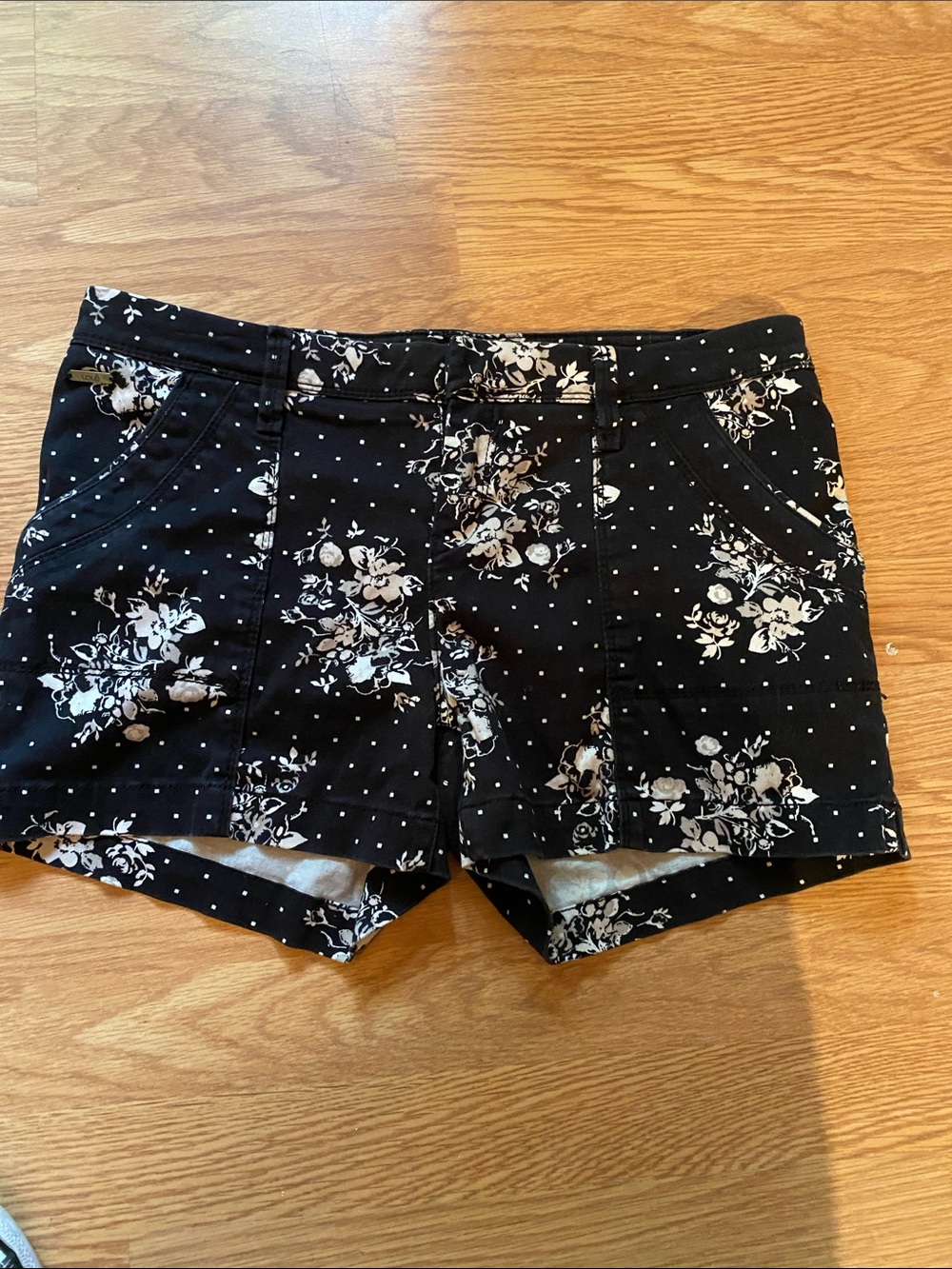 Lole Black Floral & Polka Dot Women's Jean Shorts